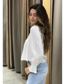 Blusa fluída vuelo blanca
