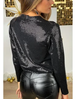 Body efecto lentejuela negro