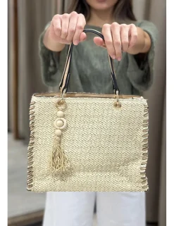 Bolso pequeño rafia beige