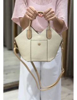 Bolso pequeño texturizado beige