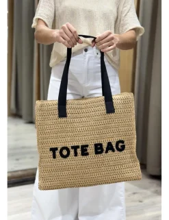 Bolso rafia grande Tote Bag tostado