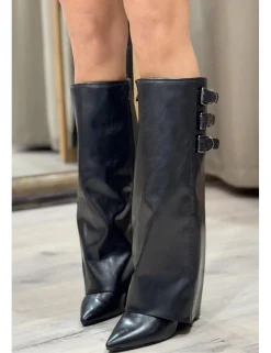 Botas polaina con hebillas negro