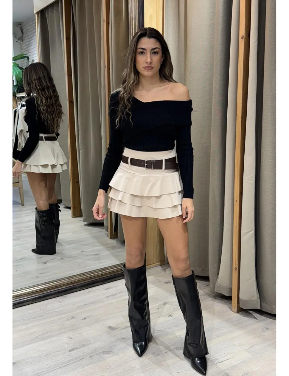 Botas polaina con hebillas negro