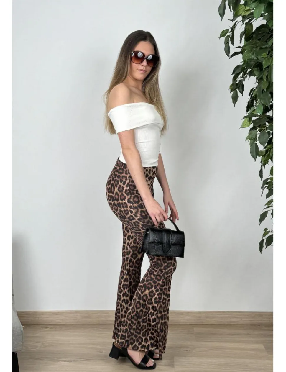 Camiseta bardot canalé blanca
