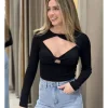 Camiseta cut out negra