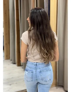 Camiseta jaspeada beige