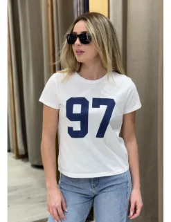 Camiseta short fit 97 blanco-marino