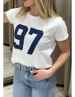 Camiseta short fit 97 blanco-marino