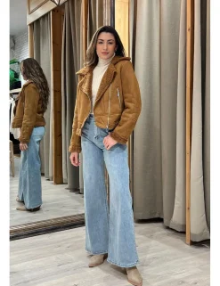 Chaqueta borrego corta cámel