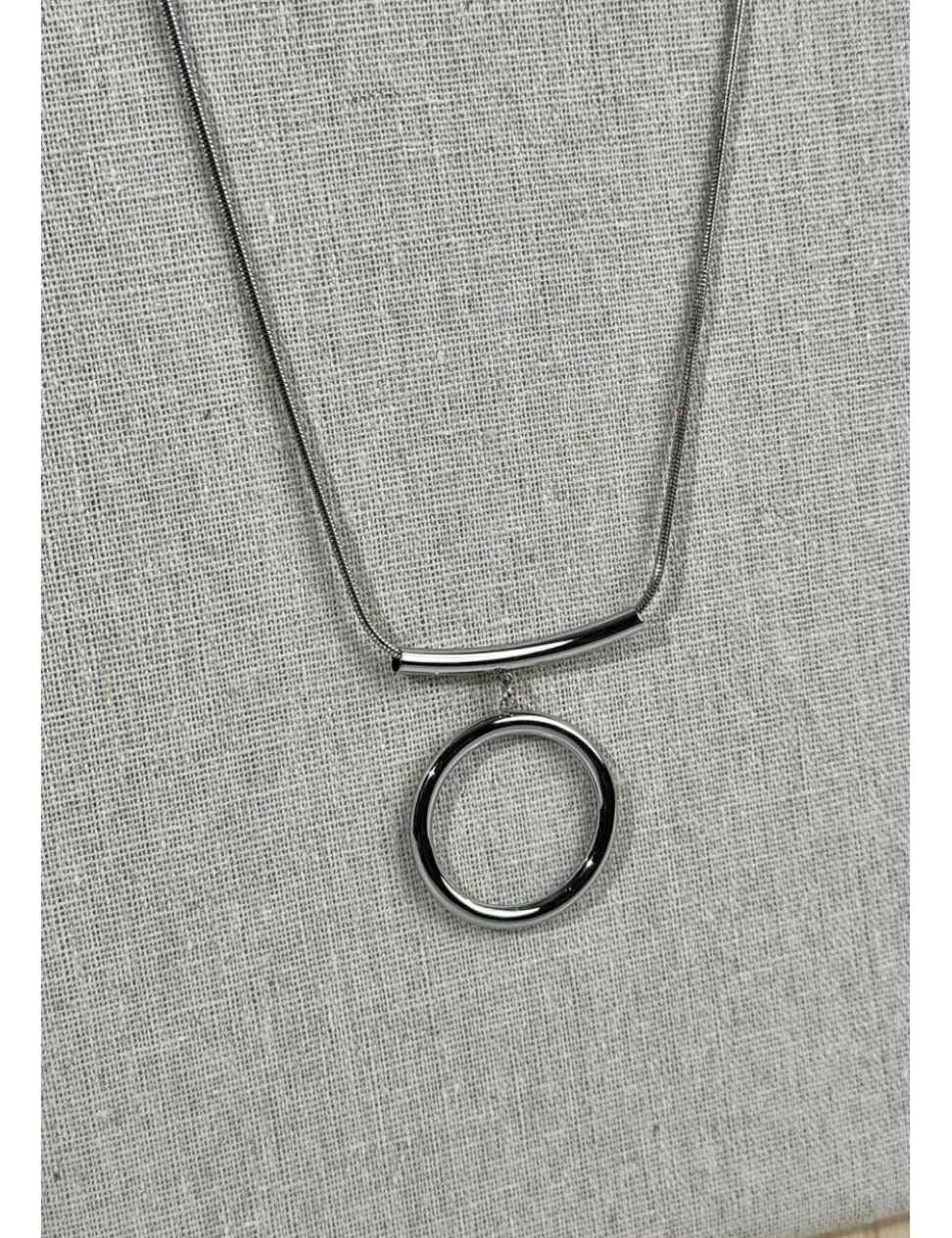 Collar plateado aro de acero