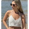 Crop top ganchillo blanco