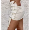 Falda con short debajo blanca