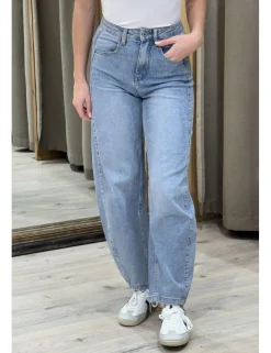 Jeans barrel azul denim