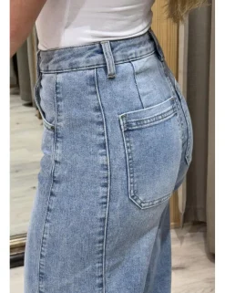 Jeans barrel azul denim