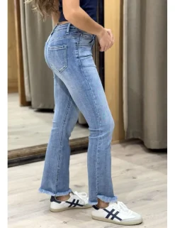 Jeans flare azul denim