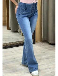Jeans flare push-up azul denim