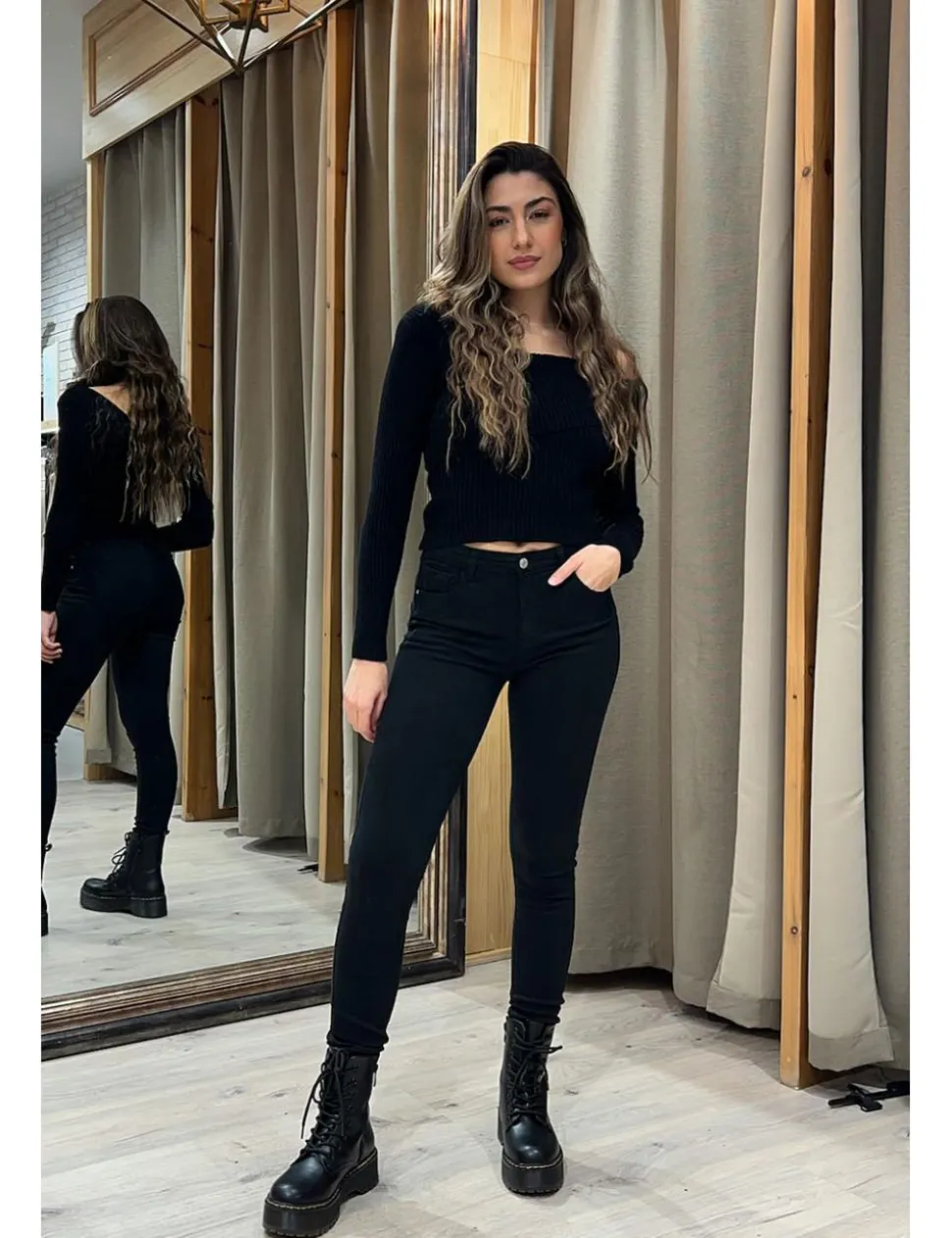 Jeans skinny push-up negro