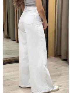 Jeans super wide leg blanco