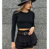 Jersey canalé lúrex negro