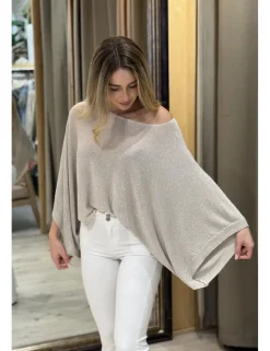 Jersey lúrex murciélago beige