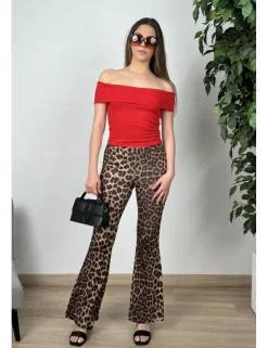 Leggins leopardo acampanado