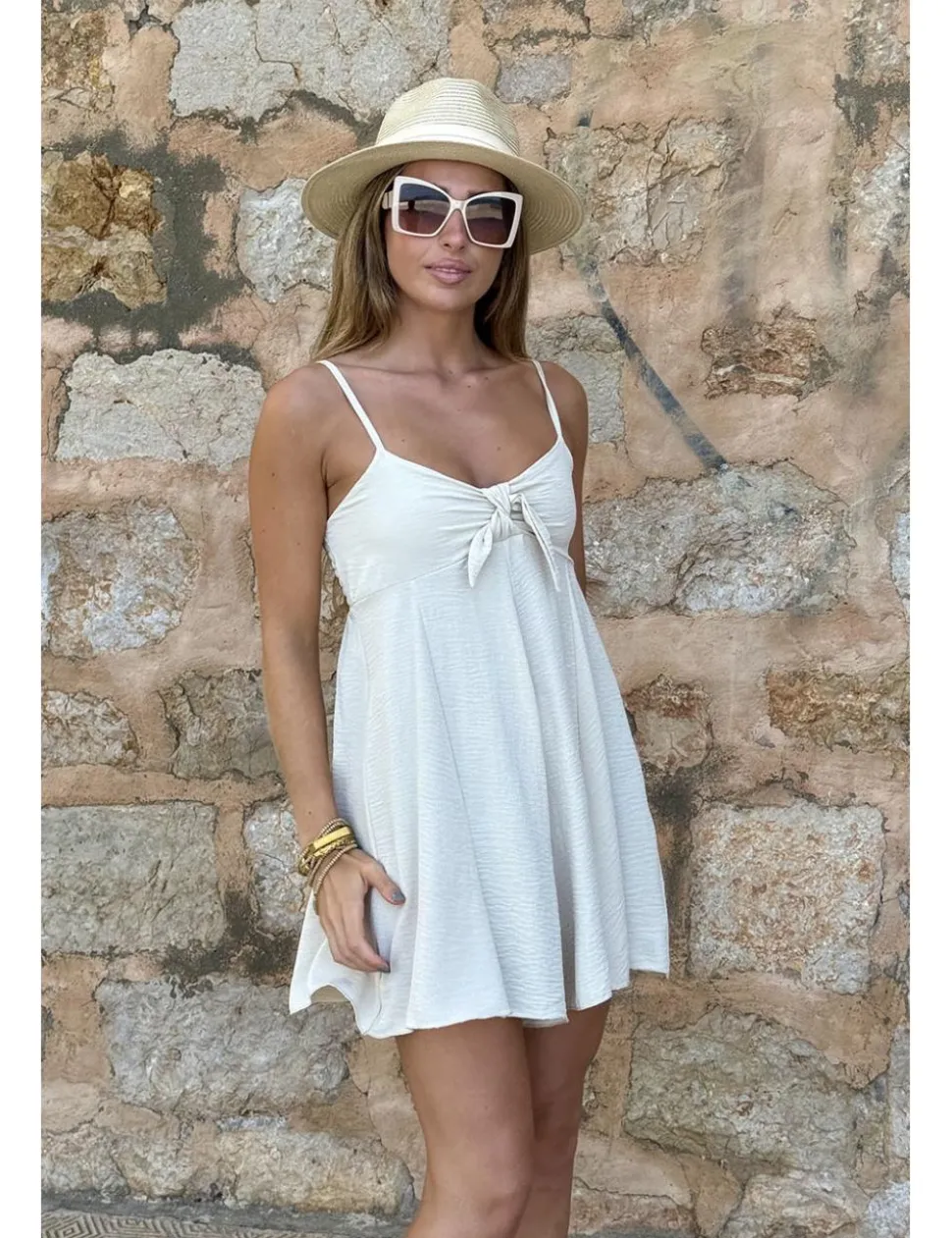 Mono corto nudo beige