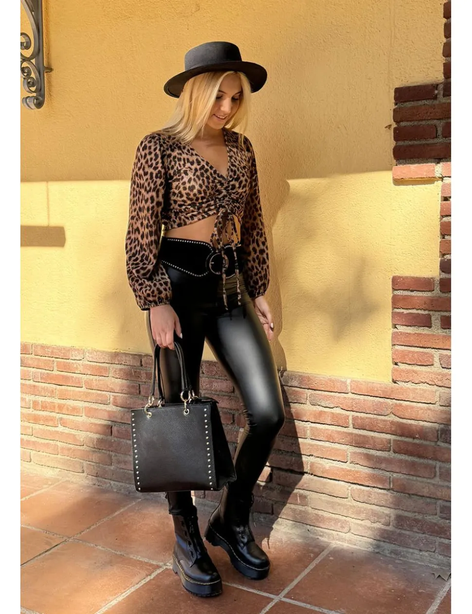 Top leopardo frunce