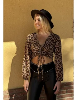 Top leopardo frunce
