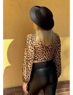Top leopardo frunce
