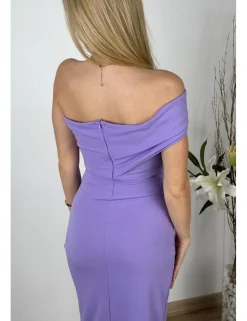Vestido asimétrico midi malva