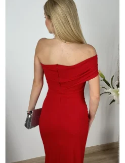 Vestido asimétrico midi rojo