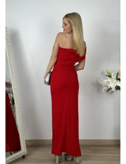 Vestido asimétrico midi rojo
