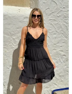 Vestido corto ibicenco negro