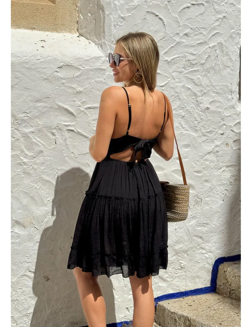 Vestido corto ibicenco negro