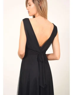 Vestido de gasa estilo griego negro