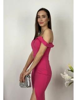 Vestido largo sirena fucsia