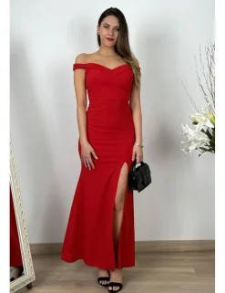 Vestido largo sirena rojo
