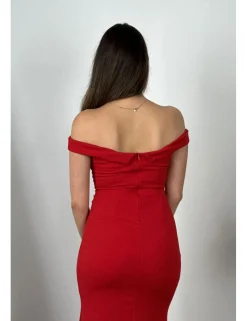 Vestido largo sirena rojo