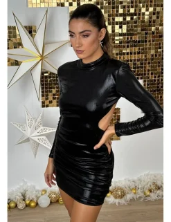 Vestido metalizado negro