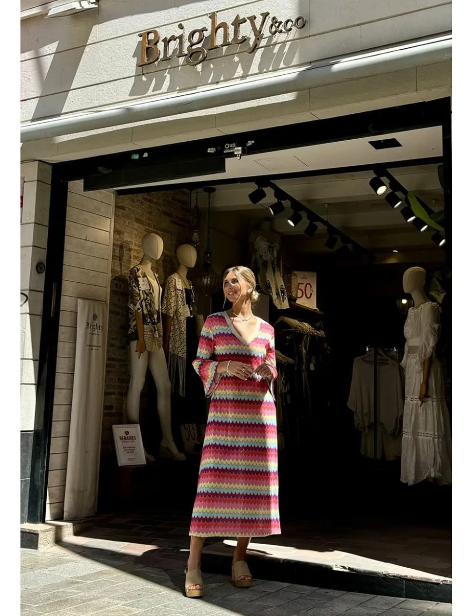 Vestido midi gasa multicolor
