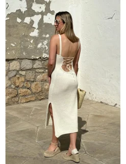 Vestido midi punto crudo