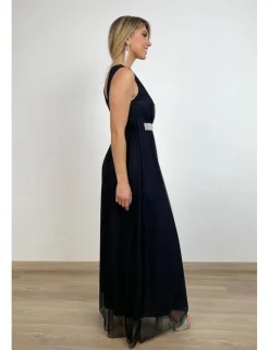 Vestido midi tul negro