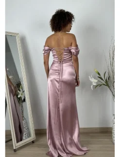 Vestido raso princesa rosa